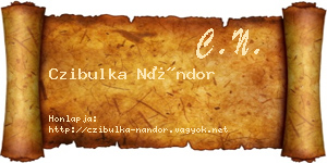 Czibulka Nándor névjegykártya